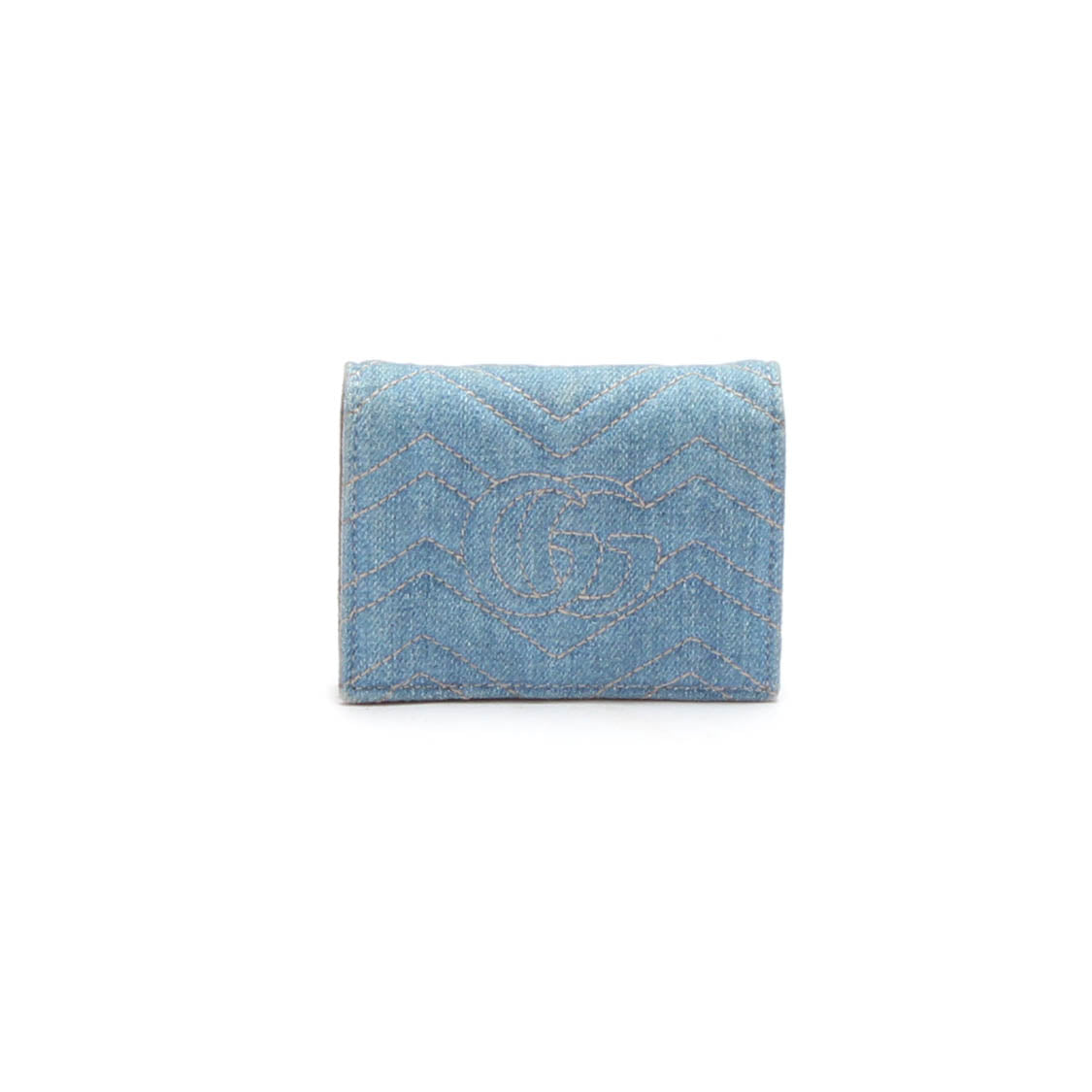 GG Pearl Marmont Denim Wallet 466492