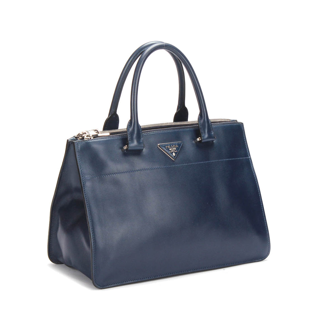 Leather Double Zip Tote Bag