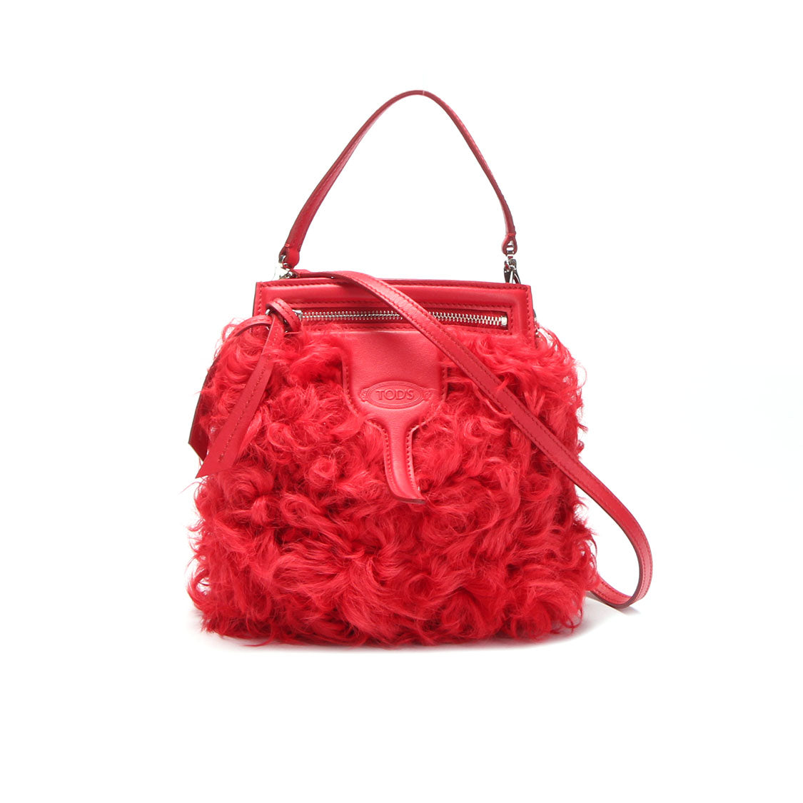 Tod's Fluffy Fur Handbag  Plastic Handbag in Excellent condition
