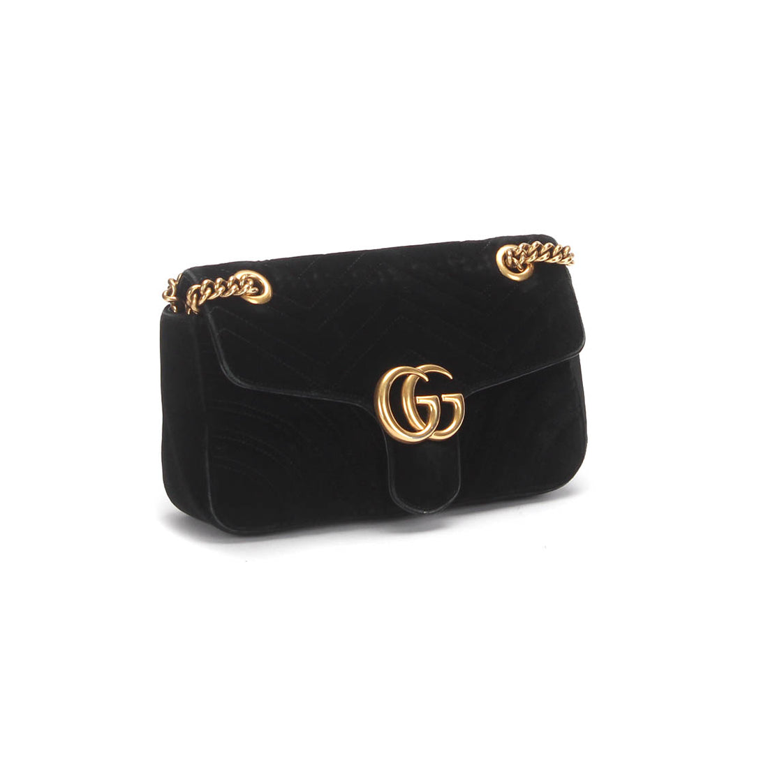 Small GG Marmont Velvet Matelasse Shoulder Bag 448497