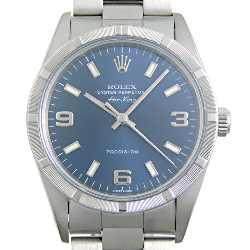 ROLEX Men's 1999 Air-King 14010 Blue Stainless Steel Watch 14010.0