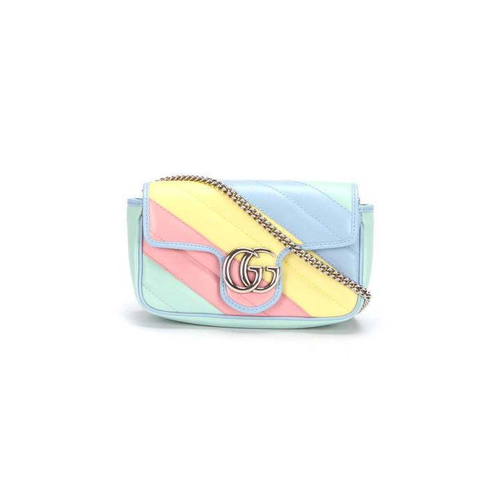 Super Mini GG Marmont Matelasse Multicolor Pastel Crossbody Bag 476433