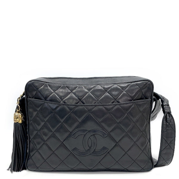 CC Quilted Leather Tassel Crossbody Bag
