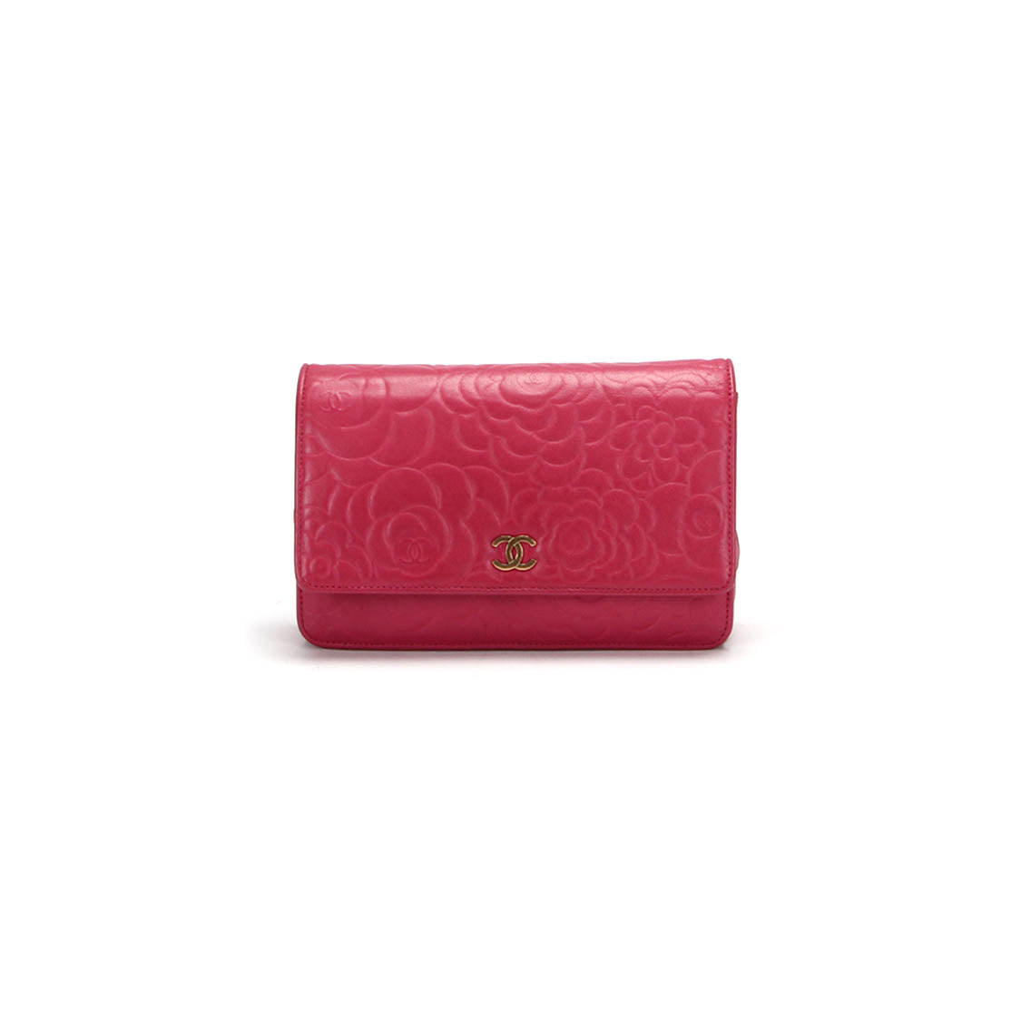 Leather Camellia Wallet On Chain
