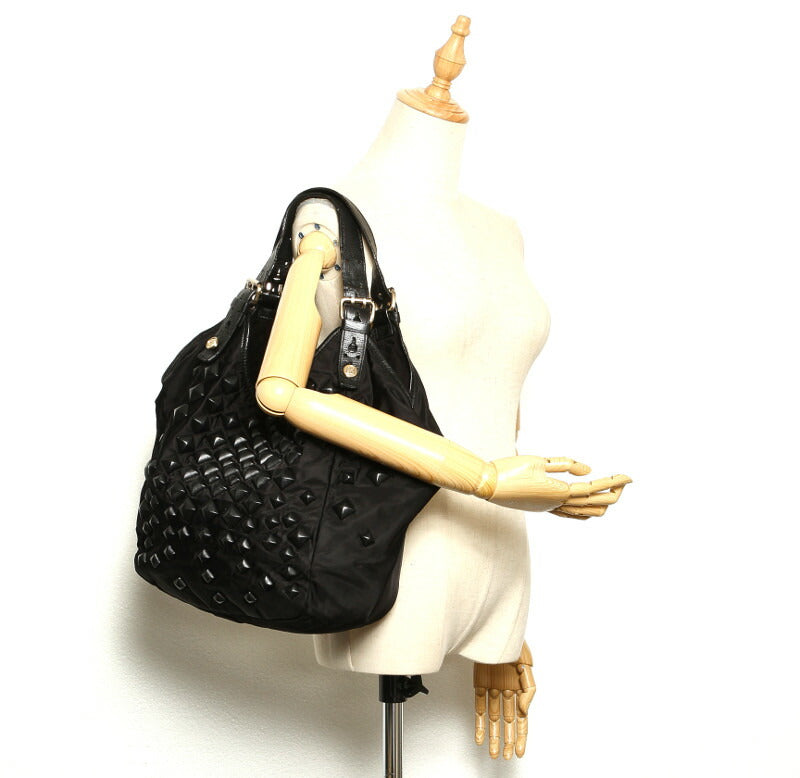 Studded Nylon Shoulder Bag