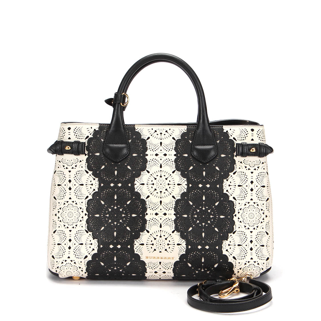 Banner Perforated Leather Tote Bag