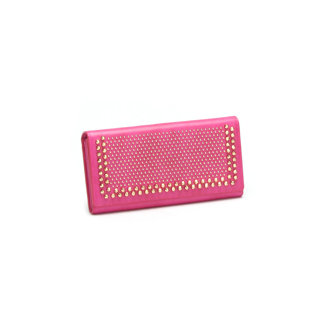 Studded Leather Long Wallet