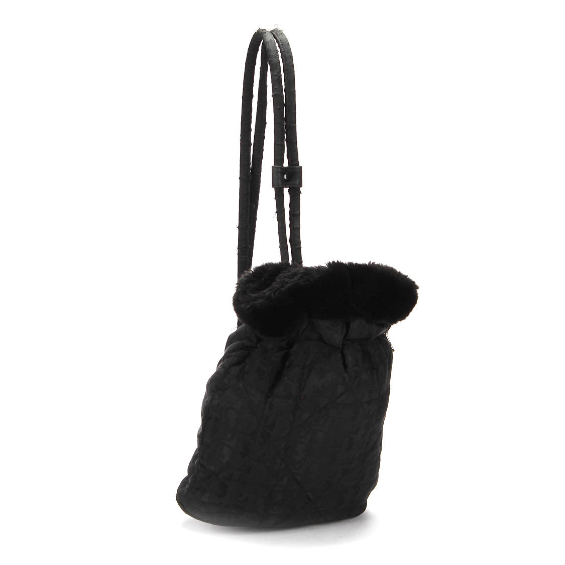 Cannage Nylon Faux Fur Sling Backpack