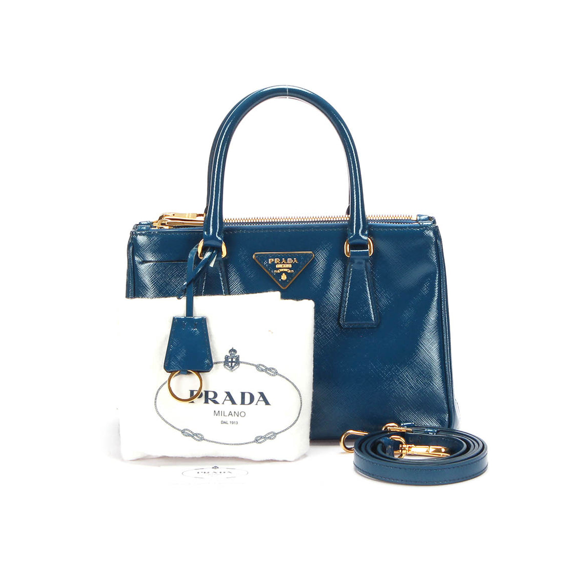 Saffiano Vernice Double Zip Galleria Tote Bag