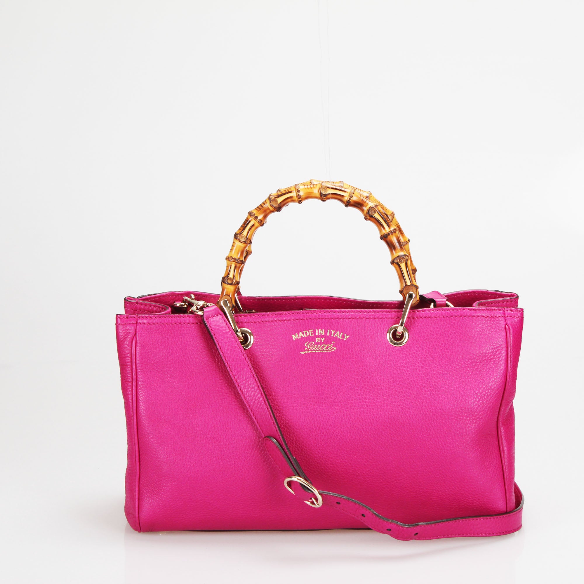 Gucci Bamboo Medium Shopper Tote Bag 2way女装粉红色皮革323660