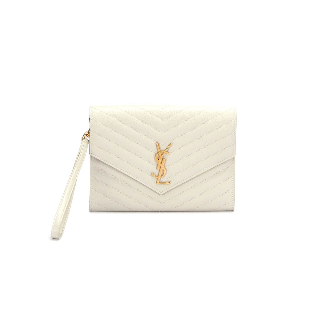 Monogram Envelope Leather Clutch Bag 617662