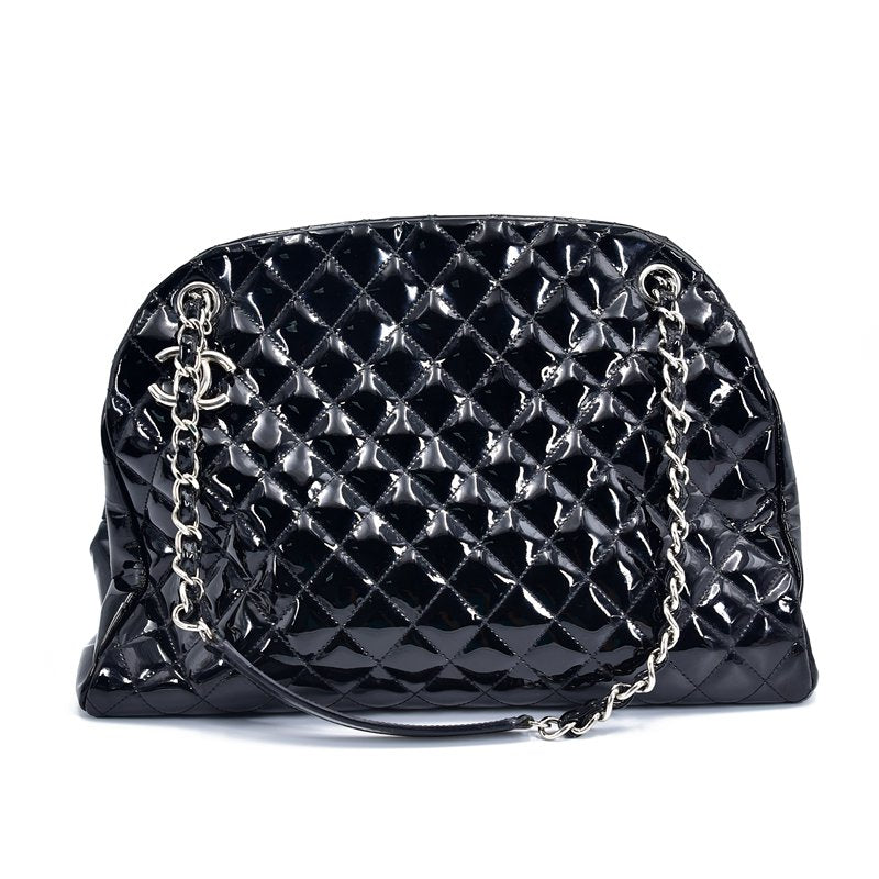 Patent Leather Quilted Bowling Bag