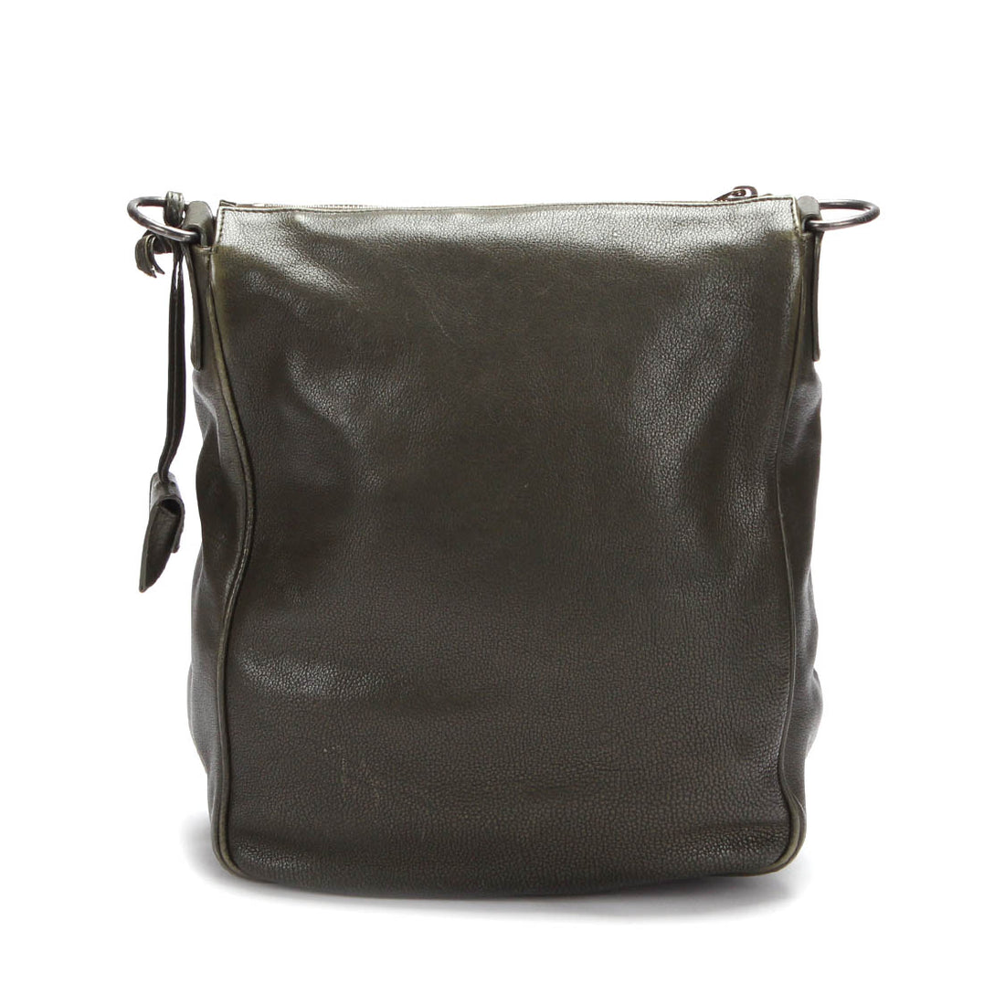 Intrecciato-Trimmed Leather Shoulder Bag