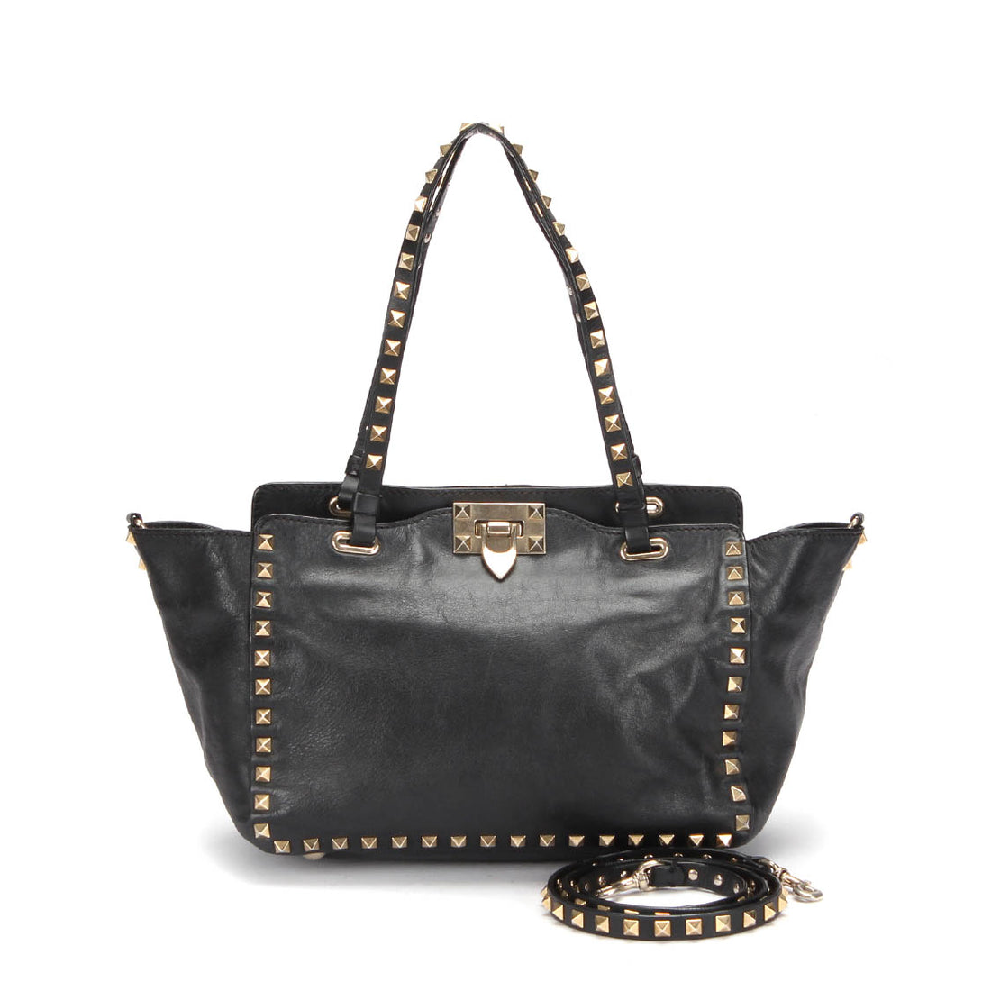 Rockstud Leather Tote Bag