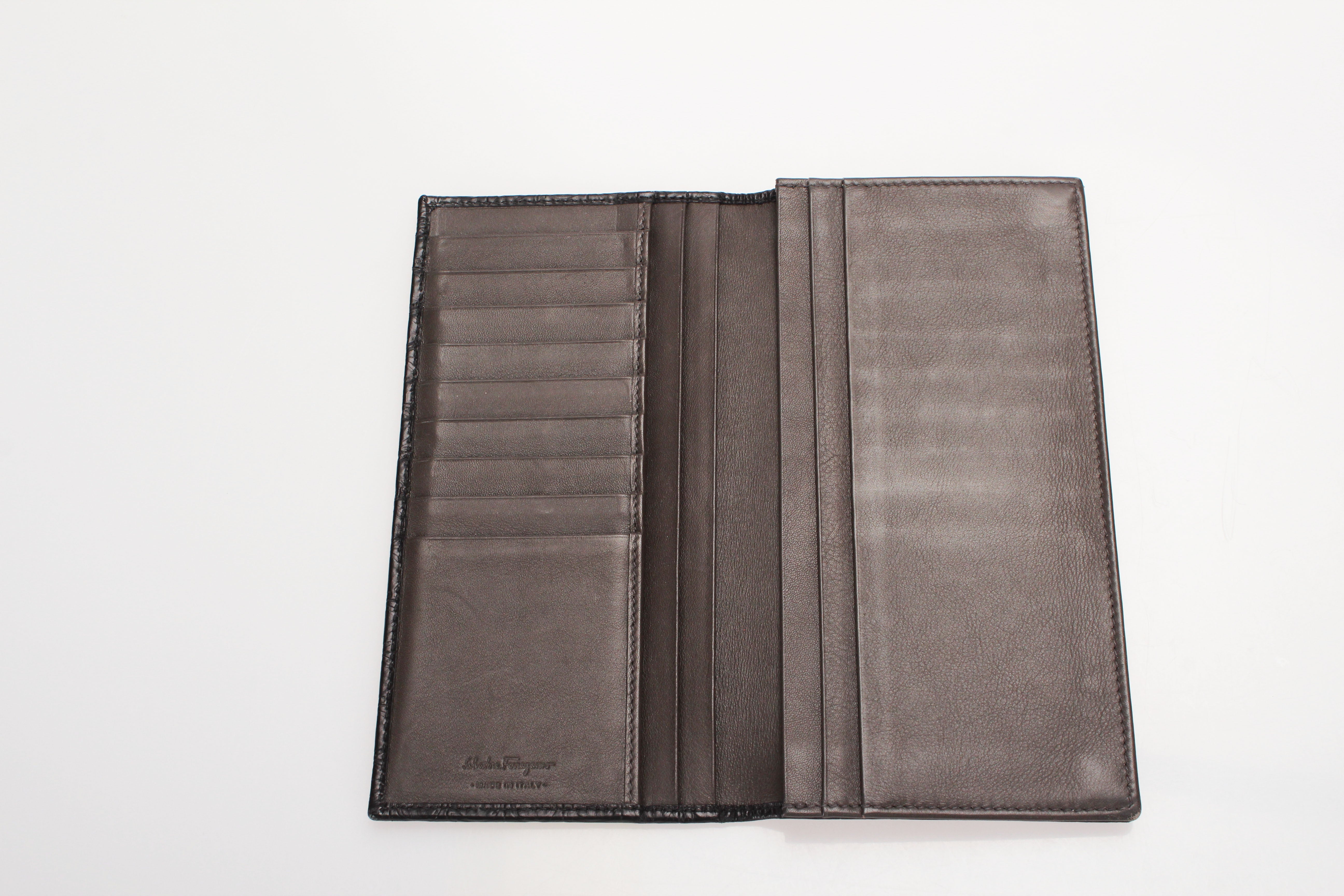 Gancini Embossed Leather Long Wallet