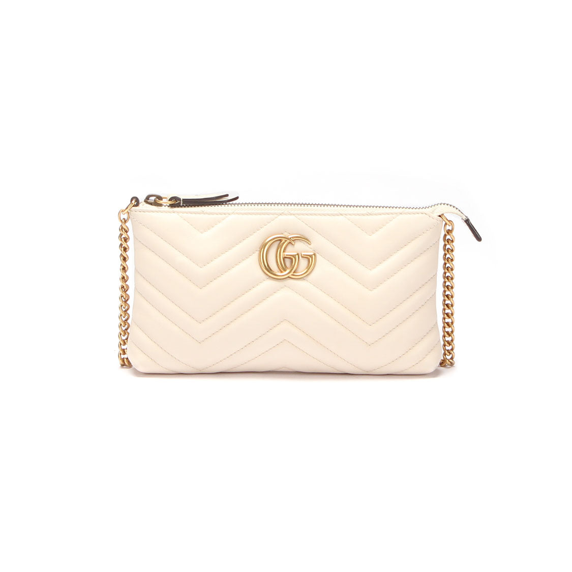 Gucci GG Marmont Mini Bag And Coin Purse in White