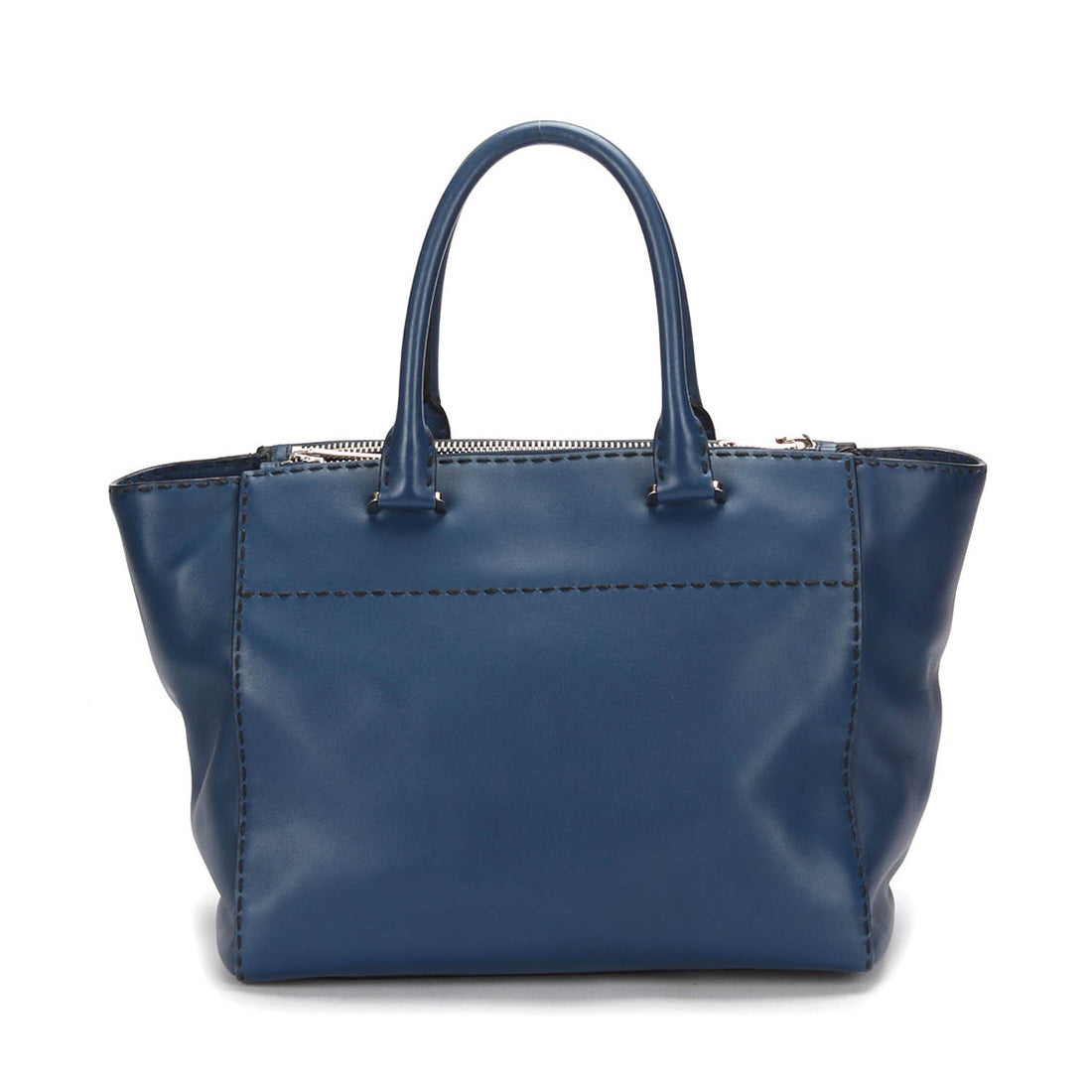 City Calf Stitched Twin Pocket Tote