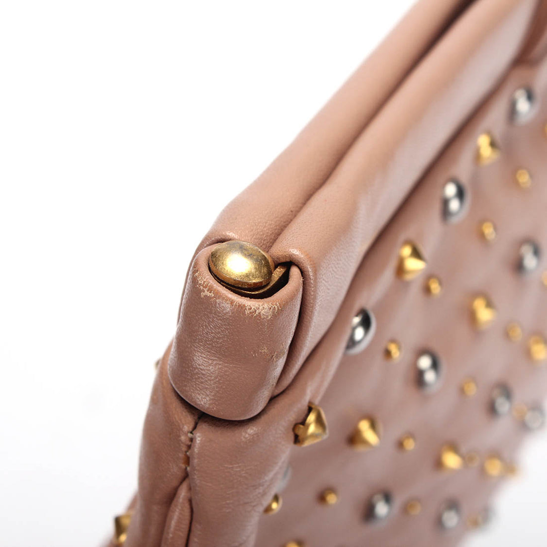 Studded Leather Clutch Bag