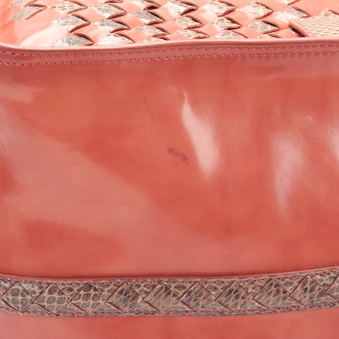 Intrecciato-Trim Leather Tote Bag