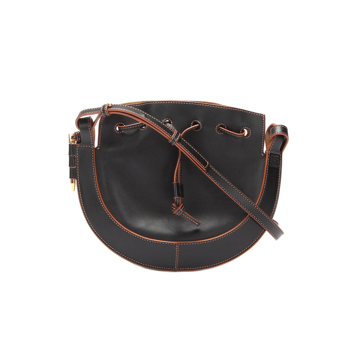 Leather Horseshoe Crossbody Bag
