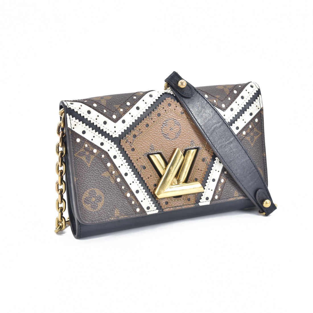 Veau Satin Monogram Twist Wallet On Chain