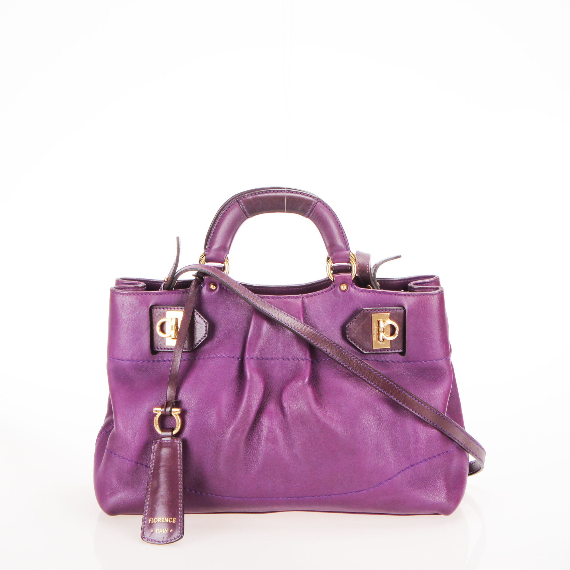 Leather Gancini Handbag