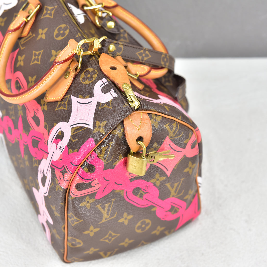 Limited Edition Monogram Chain Flower Speedy 30