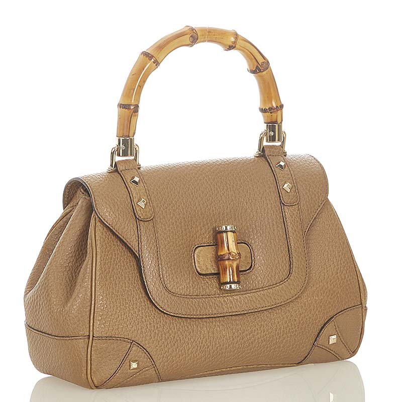 Bamboo Leather Top Handle Bag 137351