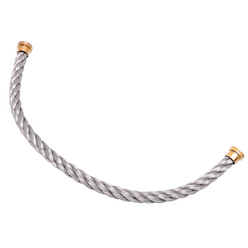 FRED Unisex Large Steel Cable Bracelet in Stainless Steel