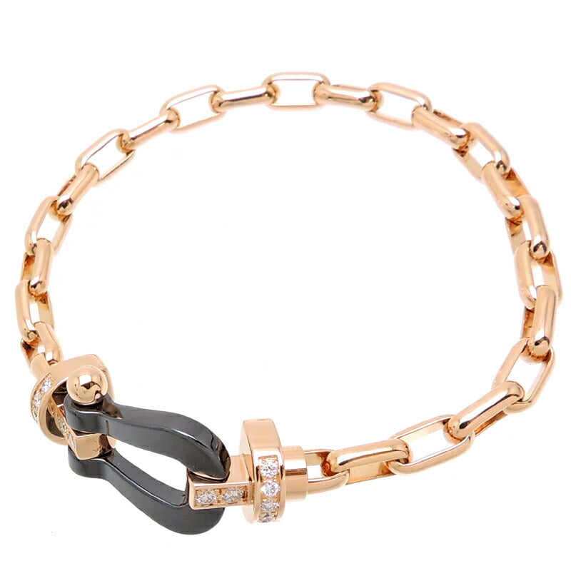 FRED Force10 Diamond LM Bracelet in 750 Pink Gold/Ceramic for Ladies