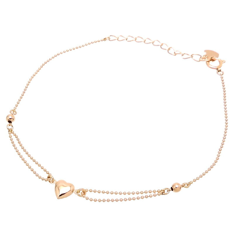 Non Brand Heart Bracelet for Women, Made of K18 Pink Gold