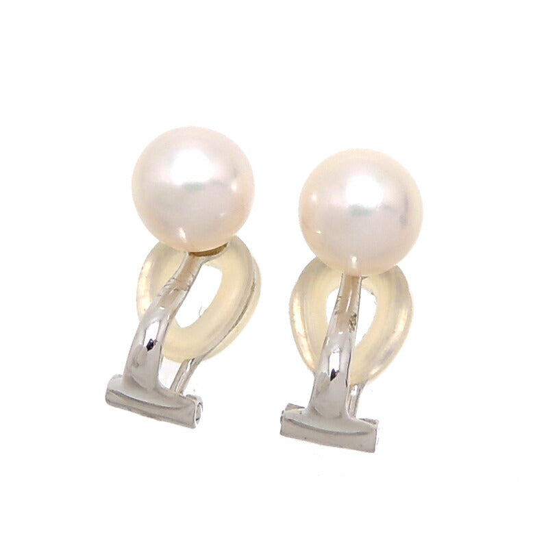 Non Brand Women’s Pearl Earrings set in K18 White Gold/K14 White Gold