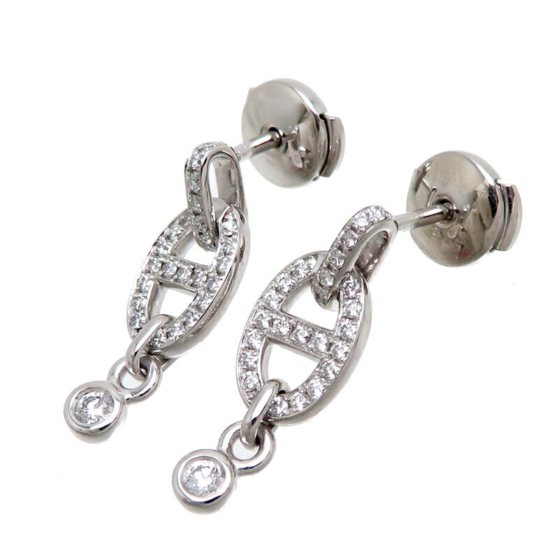 18k Gold Diamond Chaine D'Ancre Drop Earrings