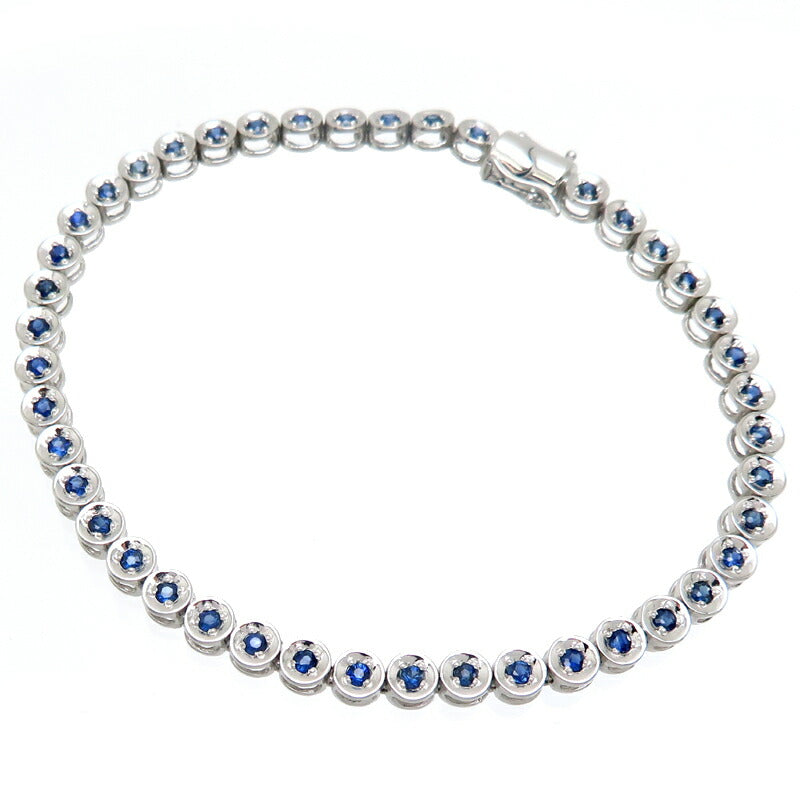 Non-Brand Pt900 1.55ct Sapphire Tennis Bracelet in Pt900 Platinum for Unisex