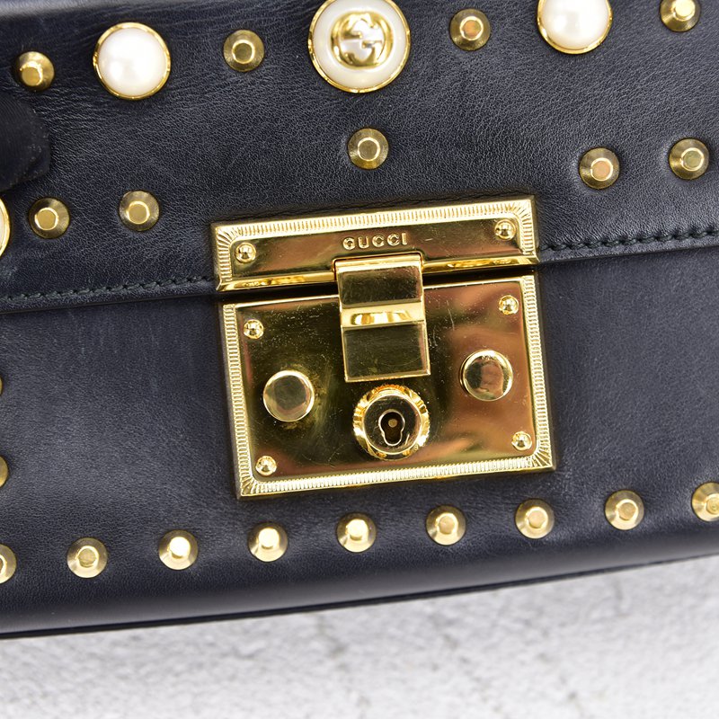 Studded Leather Small Padlock Crossbody Bag 432132