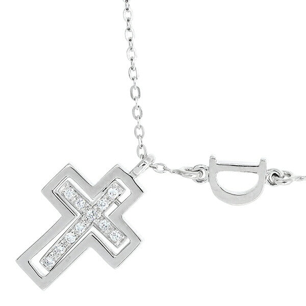 Damiani Belle Epoque K18 White Gold Cross Necklace with Diamonds (New)