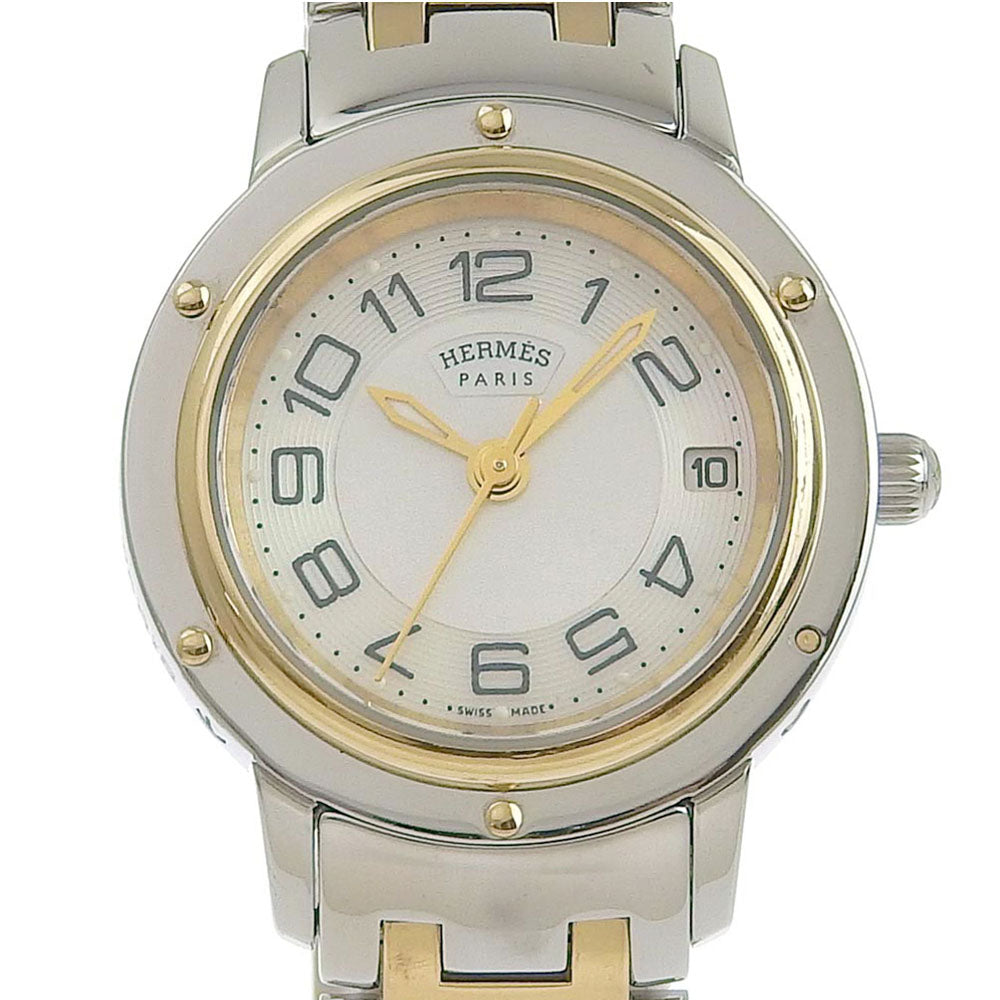 Hermes Clipper Women's Watch CP1.220 - Stainless Steel, Swiss Quartz, White Shell Dial  CP1.220