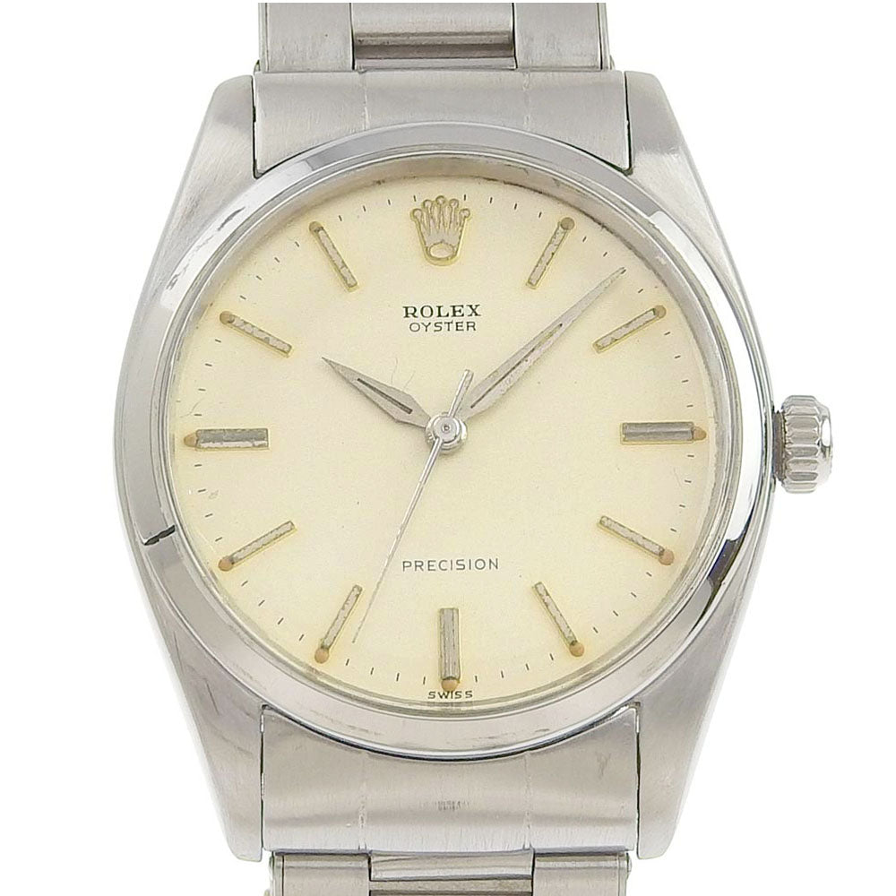 Rolex  Rolex Big Oyster Precision Men's Wristwatch with Rivet Bracelet cal.1210 6424, Stainless Steel, Hand-wound, Silver Dial, Made in Switzerland [Pre-owned] Graded B Metal Other 6424.0 in Fair condition