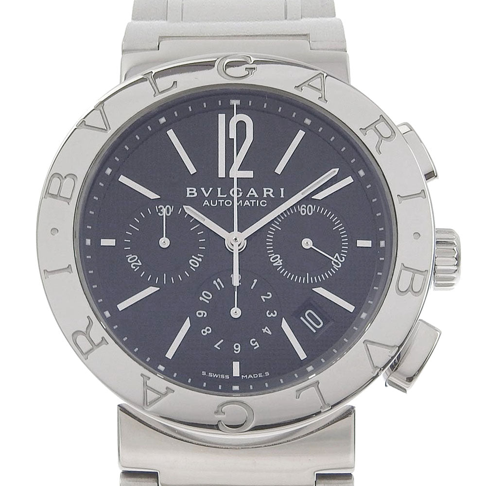 Bulgari Bulgari Men's Chronograph Watch BB42SSCH, Stainless Steel, Auto-Winding, Swiss Made, Silver with Black Dial [Used] BB42SSCH