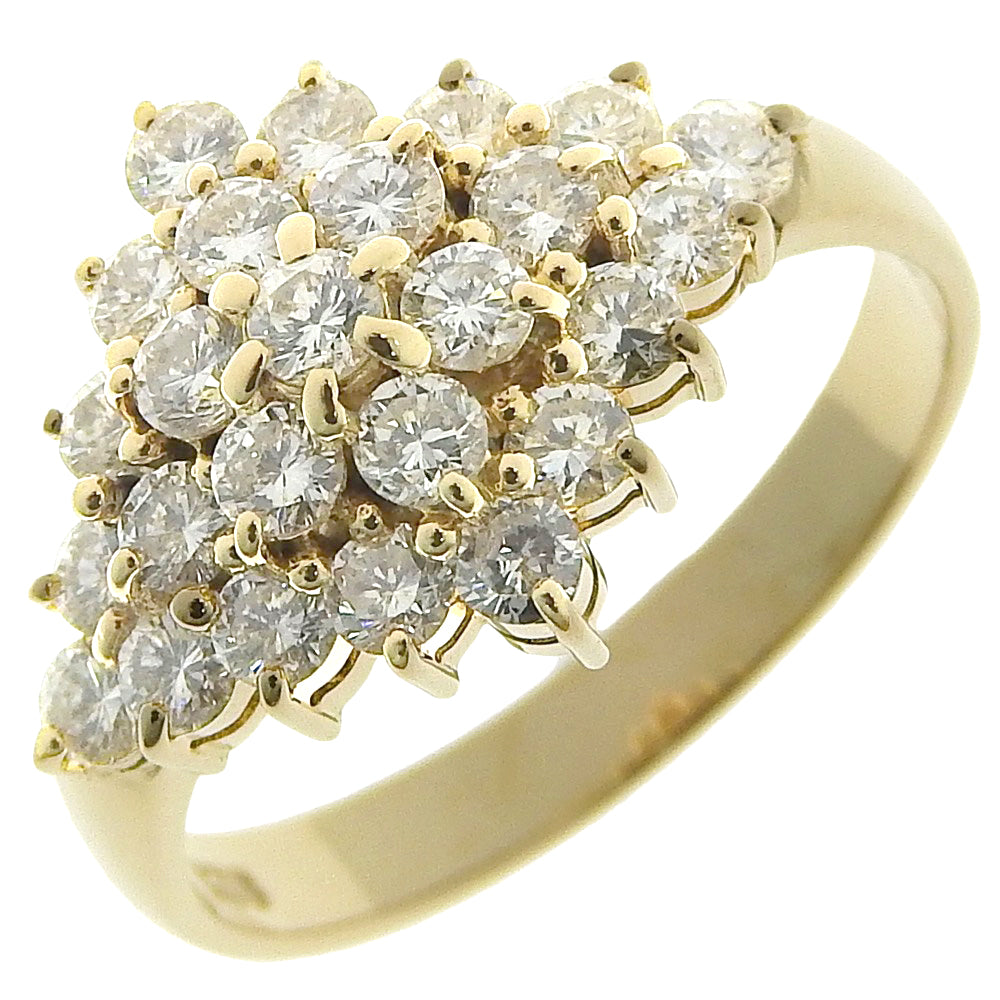 [LuxUness] 18K Floral Diamond Studded Ring  Metal Ring in Excellent condition