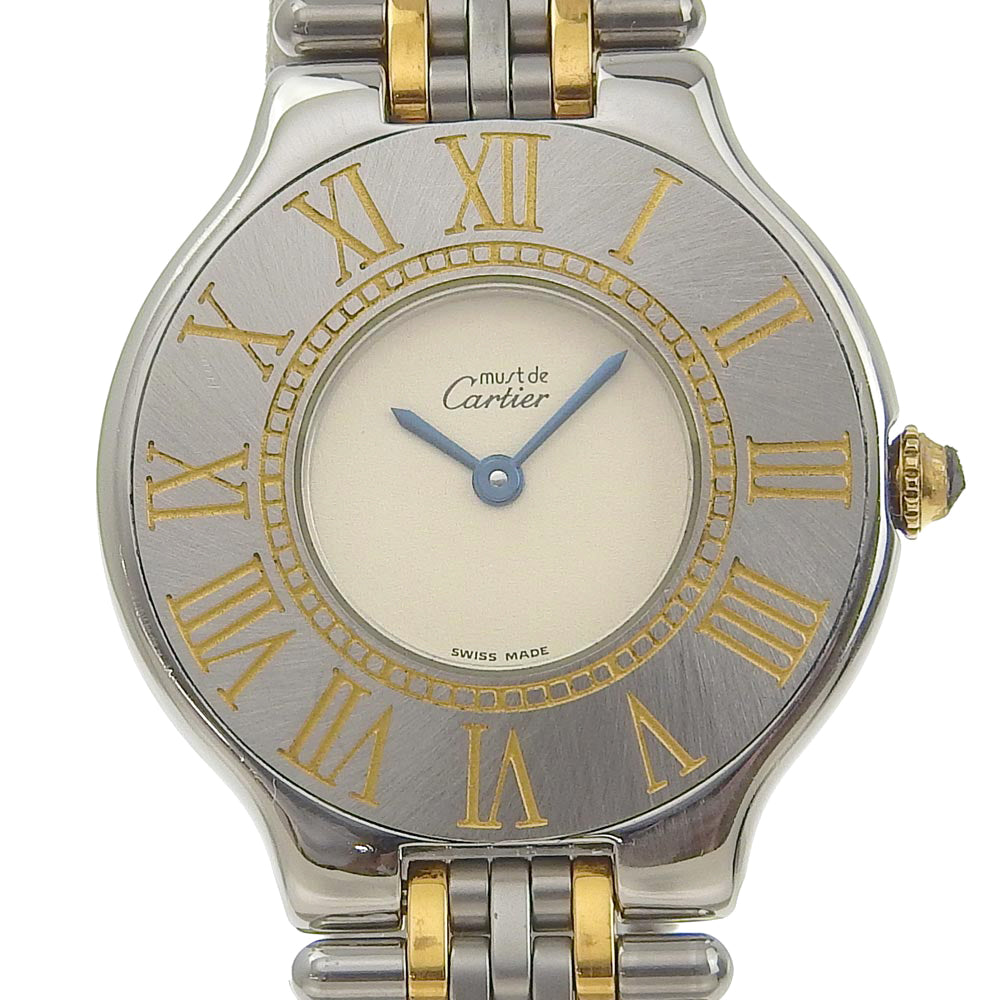 Cartier Mast 21 Ladies' Wrist Watch, Swiss-Made Quartz, Silver/Gold Stainless Steel W10050F4