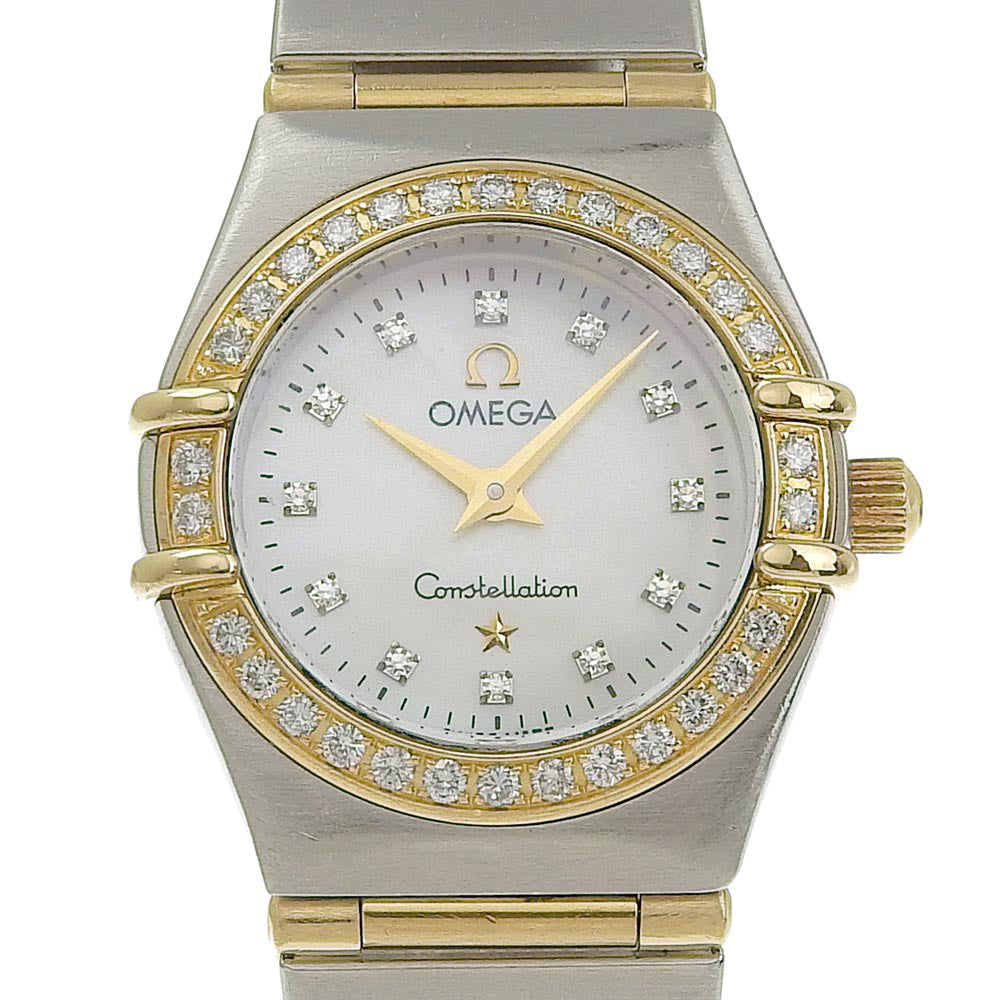 Omega Constellation Ladies' Wrist Watch with 12P Diamond Bezel, Swiss-Made Quartz, Silver/Gold Stainless Steel 1267.75