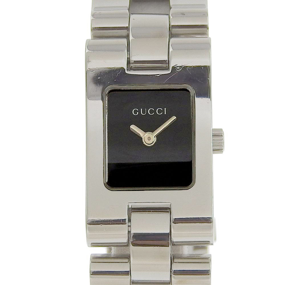 Gucci Women's Watch, Model 2305L, Stainless Steel, Swiss Made, Silver Quartz, Analogue Display, Black Dial [Used] 2305L