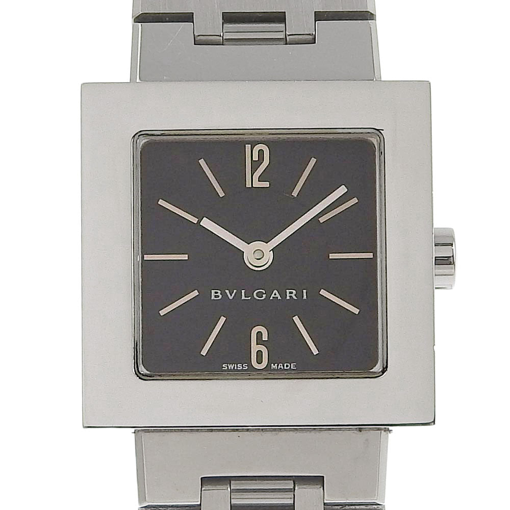 Other  Bulgari Quadrato Ladies' Watch, Model SQ22SS, Stainless Steel, Swiss Made, Silver Quartz, Analogue Display, Black Dial [Used] Metal Quartz SQ22SS in Good condition