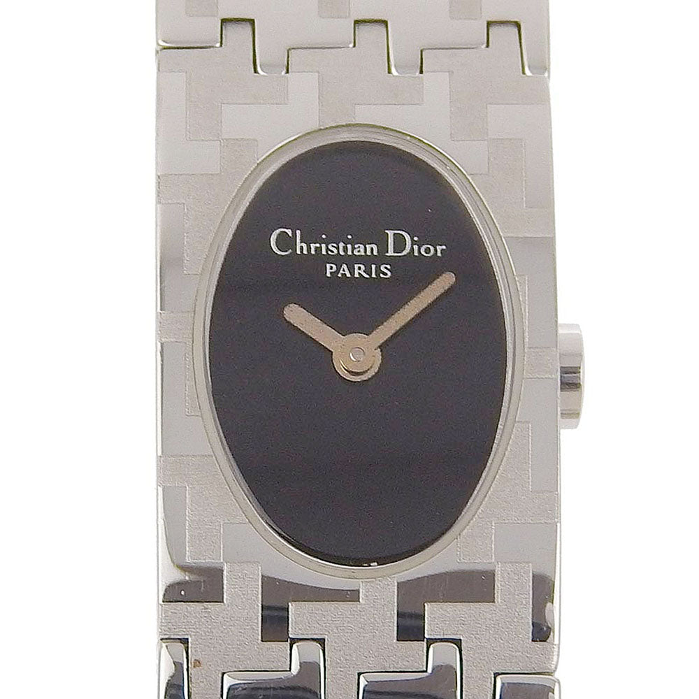 Dior Ladies Quartz Wristwatch, Miss Dior D70-100 Series, Stainless Steel, Analog Display, Silver and Black Dial Face, Made in Switzerland [Pre-owned] D70-100