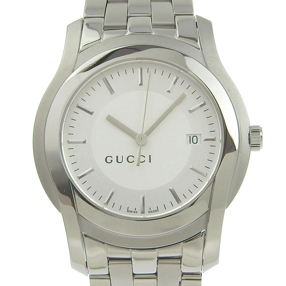 Gucci G-Class Men's Wristwatch, Silver, Stainless Steel, Swiss Made, Quartz, Silver Dial, 5500XL【Used】 5500XL