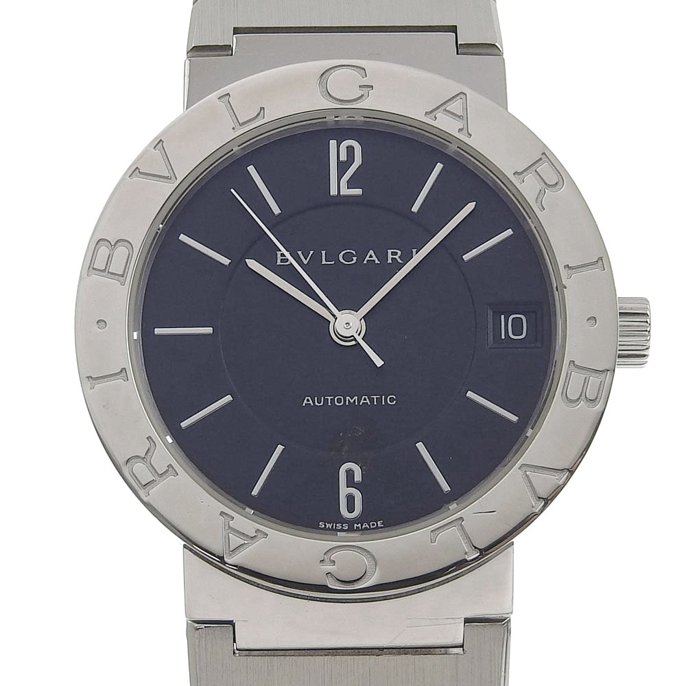 Bvlgari Bvlgari Men's Wristwatch BB33SS, Constructed of Stainless Steel, Swiss Automatic Movement, Analog Display with Black Dial BB33SS