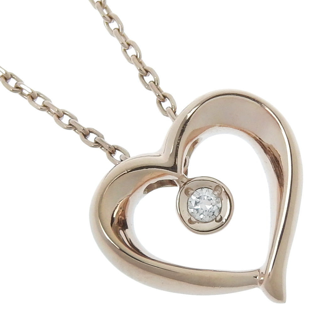 Star Jewelry Heart Necklace, 2JN0156 in K10 Pink Gold with 0.01 Diamond, Women's - A+ Rank Condition 2JN0156