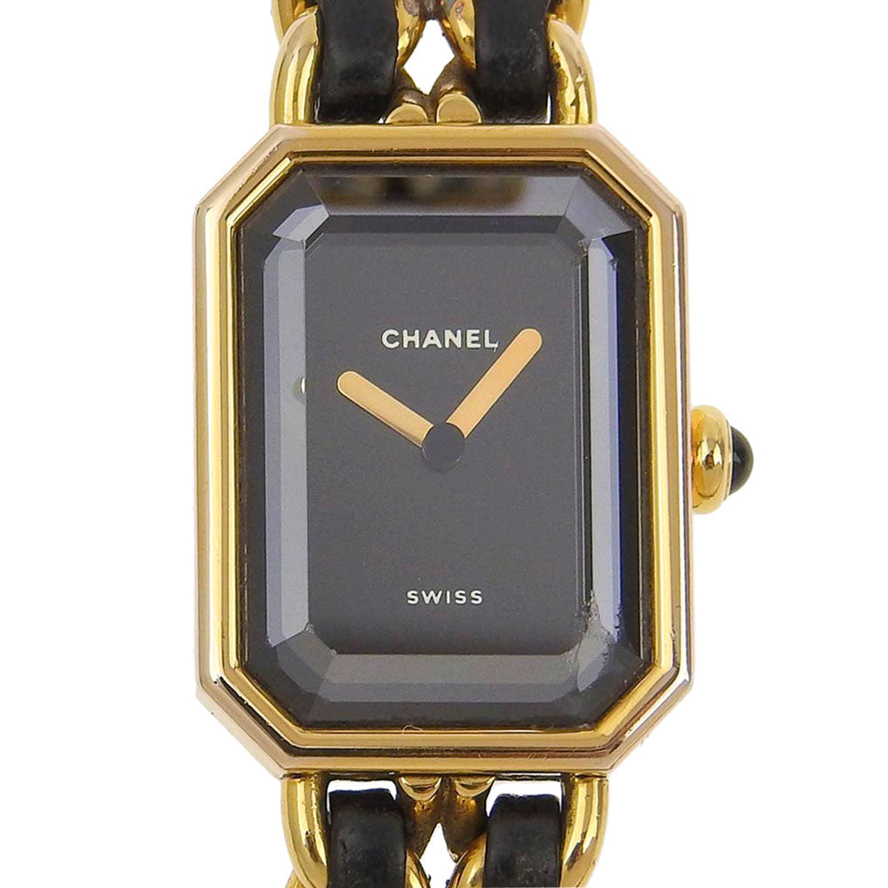 Chanel Premiere L Ladies Watch H0001, Gold-Plated & Leather, Quartz, Swiss Made, Black Dial [Used] H0001