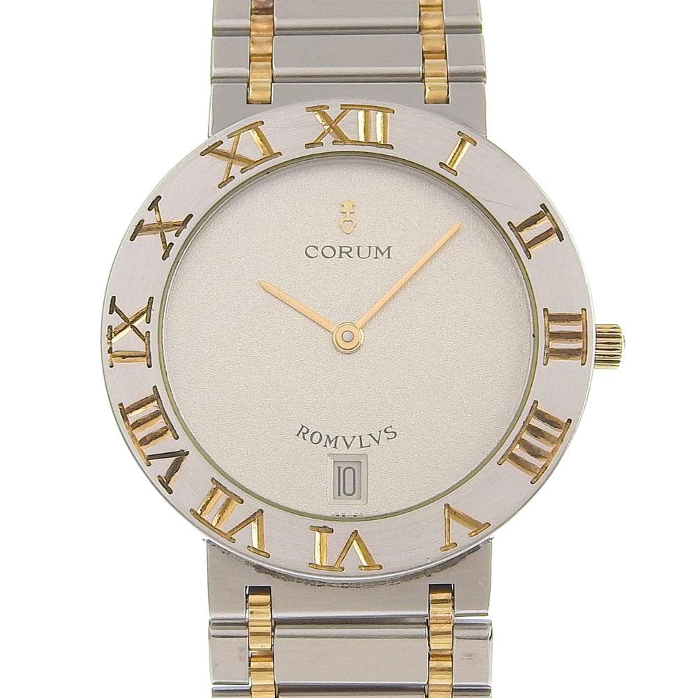 Corum Romulus Men's Watch 43.903.21V48 - Swiss-Made in Stainless Steel, Gold/Silver with Quartz Movement and Analog Silver Dial Display [Pre-Owned] 43.903.21V48
